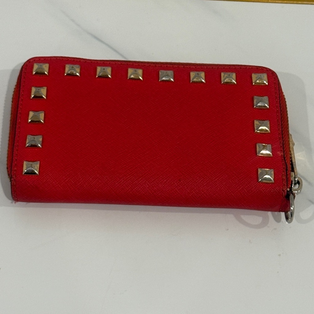Michael Kors Red Wallet with Gold Accents - Picture 2 of 9